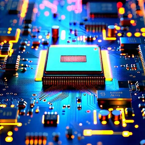 Circuit board with (digital:1.11) particles