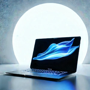 Laptop With Glowing Screen With Laptop Computer