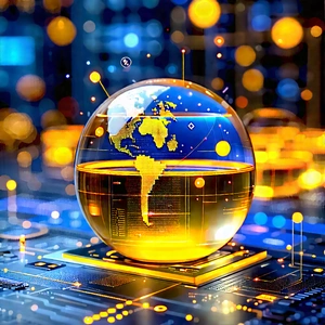 Educational Technology In Research Center With Large, Round,