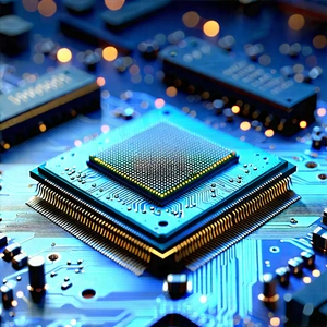 Close-up of microprocessor