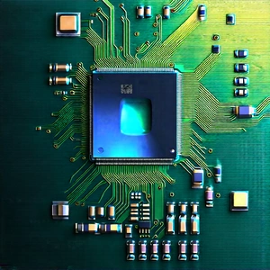 Close-up Of Electronic Circuit With Close-up Computer