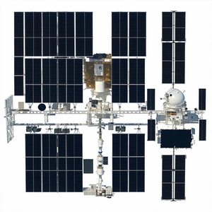 In The Image, There Is A Large Space Station With A Dome-shaped Structure On Top