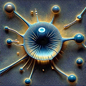 Abstract Pastel Drawing: Macro View Of Microscopic View With Image, There