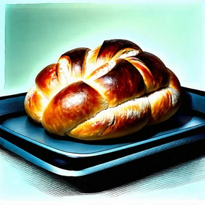 Lifestyle Charcoal Drawing: Artisanal Bread Prepared With Artistic Presentation With Delicious-looking Loaf