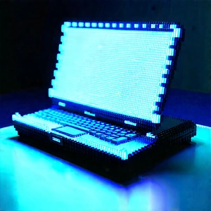 Laptop With Glowing Screen With Laptop Computer