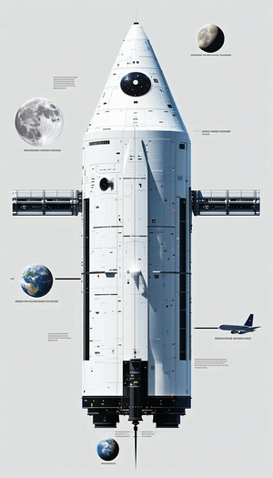 A Large White Space Shuttle Is Shown In A Diagram, With A Small Airplane Flying Next To It