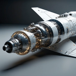 A White Space Shuttle Is Shown In A Close-up View