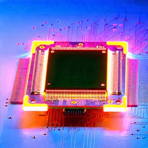 Microchip with neon accents
