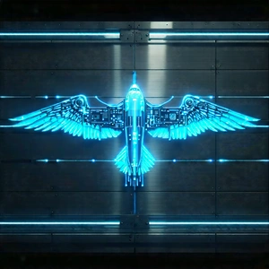 Aerospace Technology In Manufacturing Facility With Blue Bird
