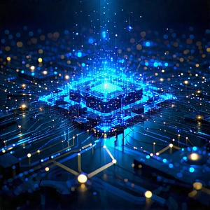 Blockchain Network Visualization With Blue White