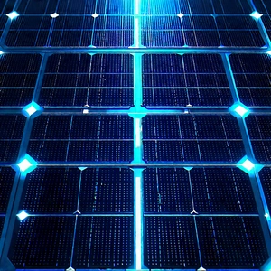 Solar Panel With Blue Light Glow With Blue Solar