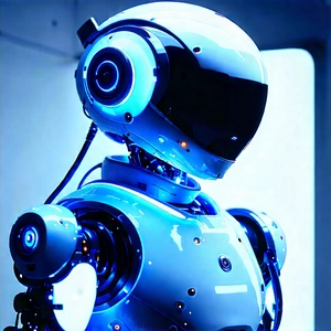 Robot with blue light glow