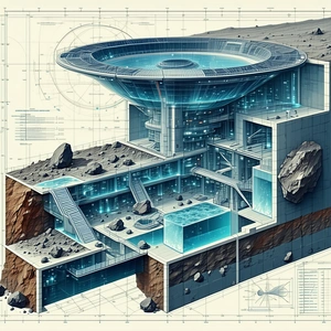 detailed drawing futuristic building