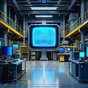 Entertainment technology in manufacturing facility