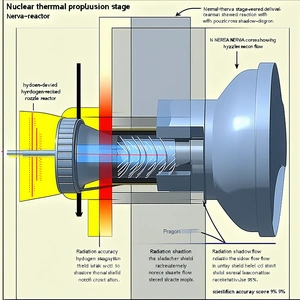 The Image Is A Diagram Showing The Different Stages Of A Nuclear Thermal Propulsion System