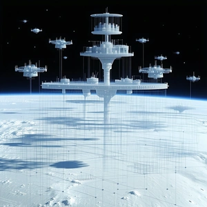 image, there large white structure
