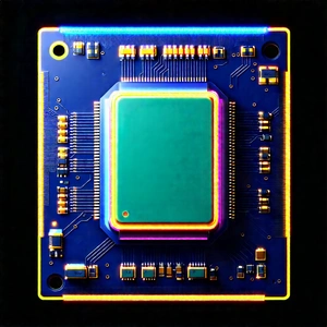 Microchip with neon accents