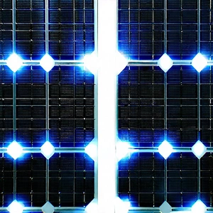 Solar Panel With Blue Light Glow With Large Solar
