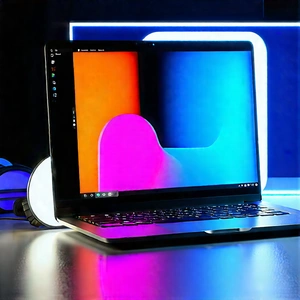 Laptop With Glowing Screen With Laptop Computer