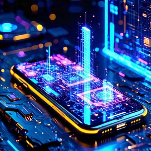 Smartphone With Data Visualization With Cell Phone