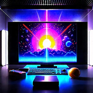 Entertainment Technology In Research Center With Computer Monitor