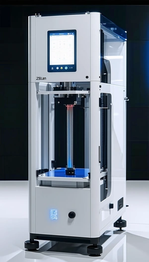 A Large White Machine Is Sitting On A White Surface
