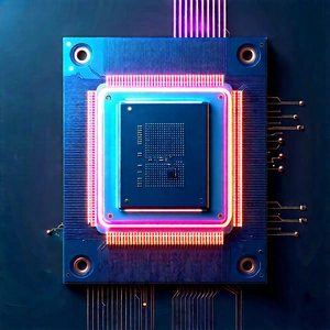 Microchip with neon accents