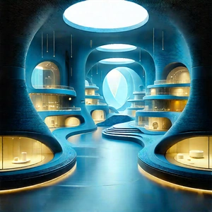 (futuristic:1.34) research laboratory