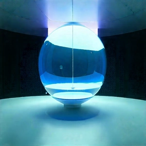 (futuristic:1.42) Tech Startup Office With Large, Blue,