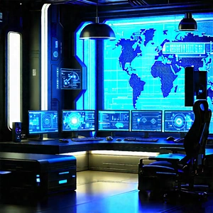 (futuristic:1.27) Tech Startup Office With Image, There