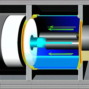 A Blue And White Image Of A Machine Is Shown