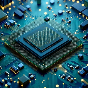 Close-up of microprocessor