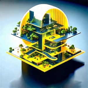 Futuristic innovation hub