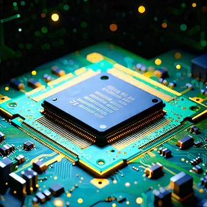 Close-up of microprocessor
