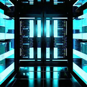 Server rack with holographic projection