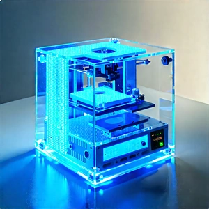 3d Printer With Blue Light (glow:1.15) With Blue White