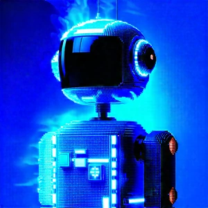 Robot with blue light glow
