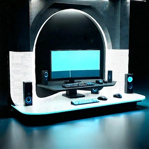 Futuristic digital workspace