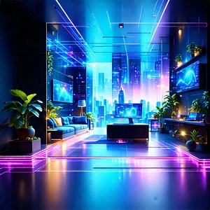 Futuristic Tech Startup Office With Image, There