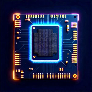 Microchip with neon accents