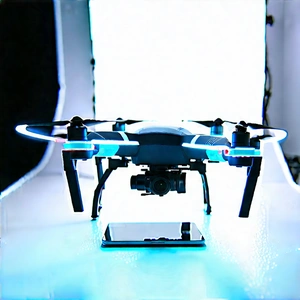 Drone With Glowing Screen With Drone Camera