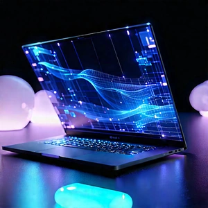 Laptop With Holographic Display With Laptop Computer