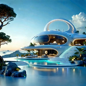 Futuristic Smart Home With Large, Modern-looking