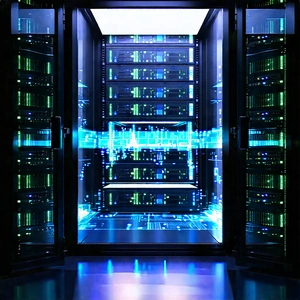 Server rack with holographic projection