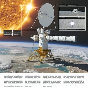 A Large Spacecraft, Possibly A Space Station Or A Satellite, Floating In The Sky