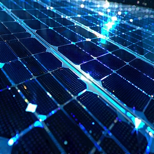 Solar panel with holographic projection