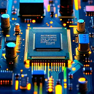 Close-up of microprocessor