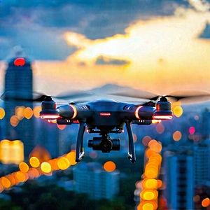 Drone With Data Visualization With Drone Flying