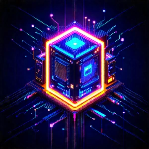 Quantum computer with neon accents