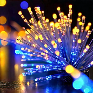 Close-up of fiber optic cables